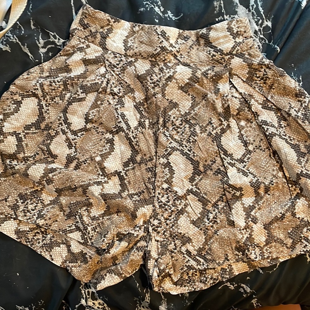 H&M snake print shorts